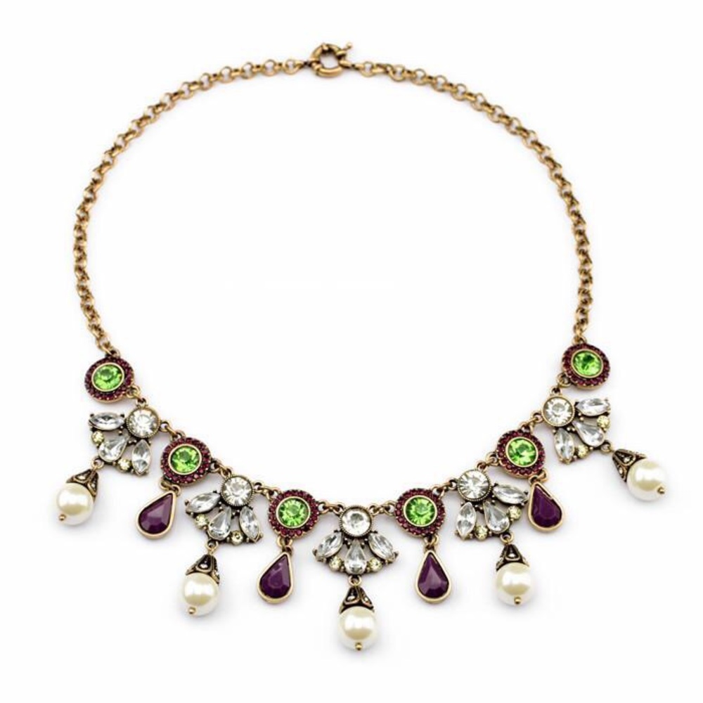 Elegant Multi Resin Round Bead Pendant Necklace